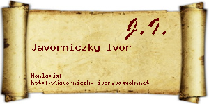 Javorniczky Ivor névjegykártya